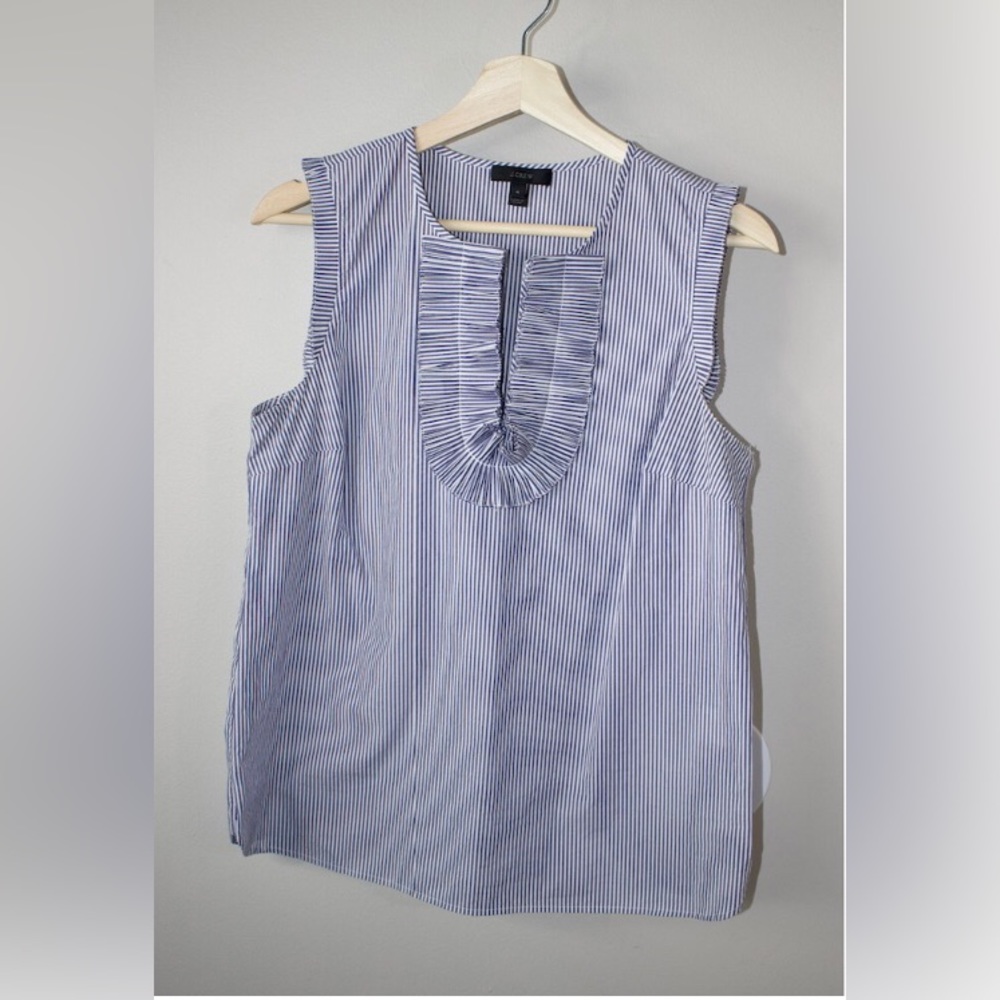 J.Crew Margot Striped Ruffle Top